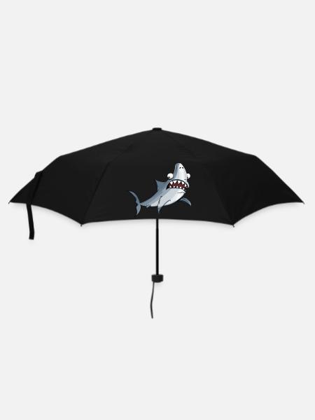 funny shark - Umbrella (small) - black