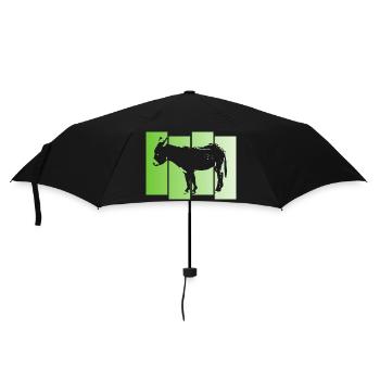 Zwergesel Esel - Regenschirm (klein) - Schwarz - Vorne