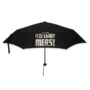 Original Vogtländisch Itze Langt Mers! - Regenschirm (klein) - Schwarz - Vorne