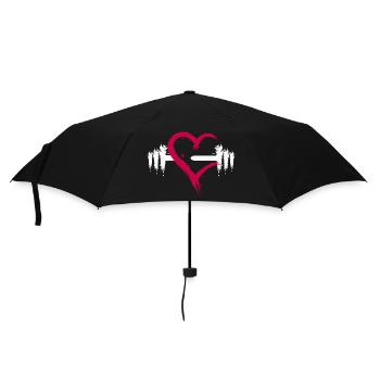 Dumbbell heart - Umbrella (small) - black - Front