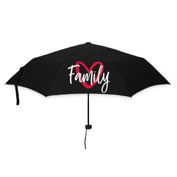 Famille coeur je partenaire regarder parents enfants - Parapluie standard - noir - Devant