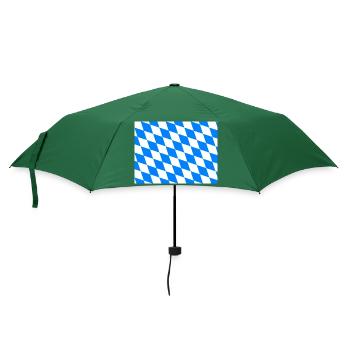 Bayern Bayrisch Bayern Flagge Rauten Karo - Regenschirm (klein) - Flaschengrün - Vorne