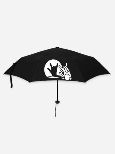 Lapin drôle ombre main ROCK musique HARD ROCK fan - Parapluie standard - noir
