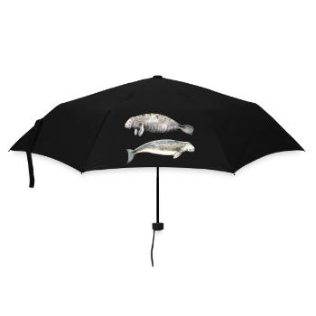 Sea cows: manatee and dugong - Umbrella (small) - black - Front