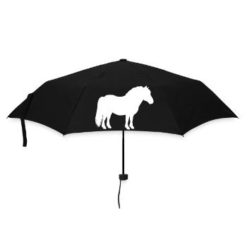 Shetty Shetland poney cheval cavalier dames filles - Parapluie standard - noir - Devant
