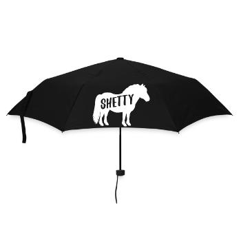 Shetty Shetland poney cheval cavalier dames filles - Parapluie standard - noir - Devant