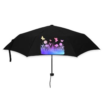 Flower Meadow Watercolors Garden Flowers - Umbrella (small) - black - Front