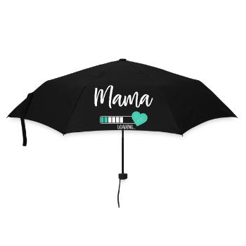 Mama Loading Herz Baby Junge Werdende Mama - Regenschirm (klein) - Schwarz - Vorne
