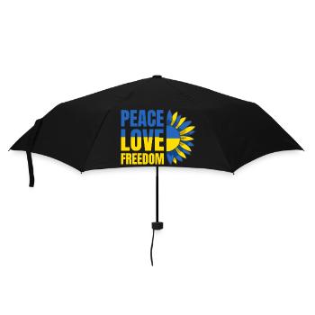 Ukraine Flagge Peace Ukrainische Fahne Frieden - Regenschirm (klein) - Schwarz - Vorne