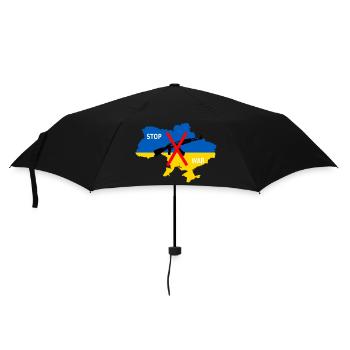 Soutenez l’Ukraine, l’Ukraine - arrêtez la guerre - Parapluie standard - noir - Devant