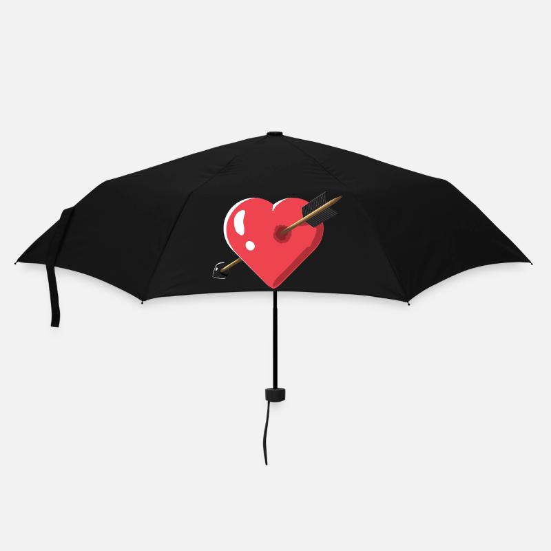 Cœur avec flèche - Parapluie standard - noir