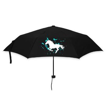 Horses Riding Horse motif galloping horse - Umbrella (small) - black - Front
