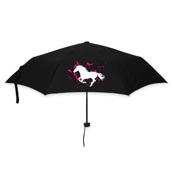 Horses Riding Horse motif galloping horse - Umbrella (small) - black - Front