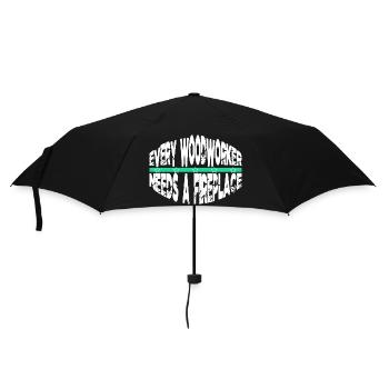 awesome badge funny carpenter - Umbrella (small) - black - Front