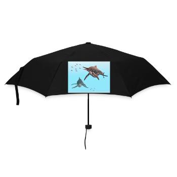Ichthyosaurier Shonisaurus - Regenschirm (klein) - Schwarz - Vorne