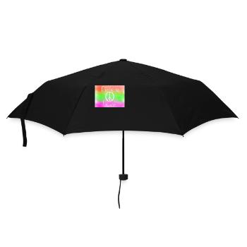Peace and love for all - Regenschirm (klein) - Schwarz - Vorne