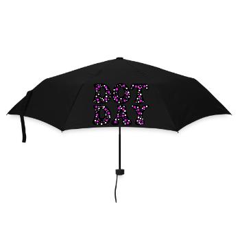 Lila Punkte - Regenschirm (klein) - Schwarz - Vorne