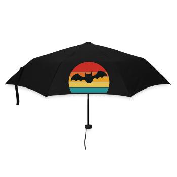 Retro Halloween Fledermaus Kostüm Vampir Blut Biss - Regenschirm (klein) - Schwarz - Vorne
