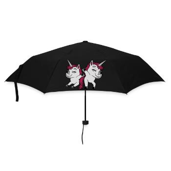 2 Dabbing dancing unicorns - Umbrella (small) - black - Front