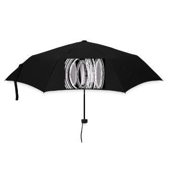Cooles schwarz weißes Muster Design - Regenschirm (klein) - Schwarz - Vorne
