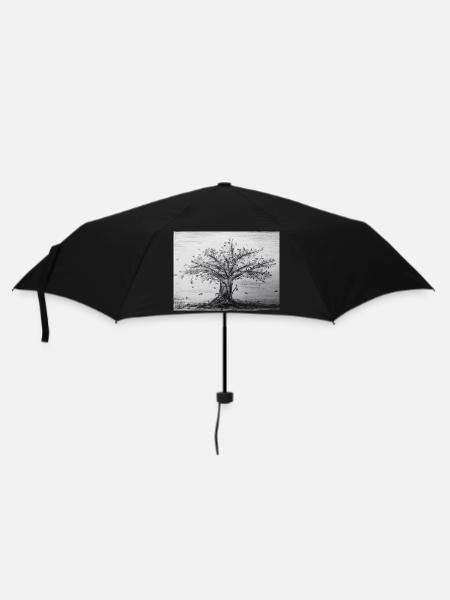 Herbst, Apfelbaum - Regenschirm (klein) - Schwarz