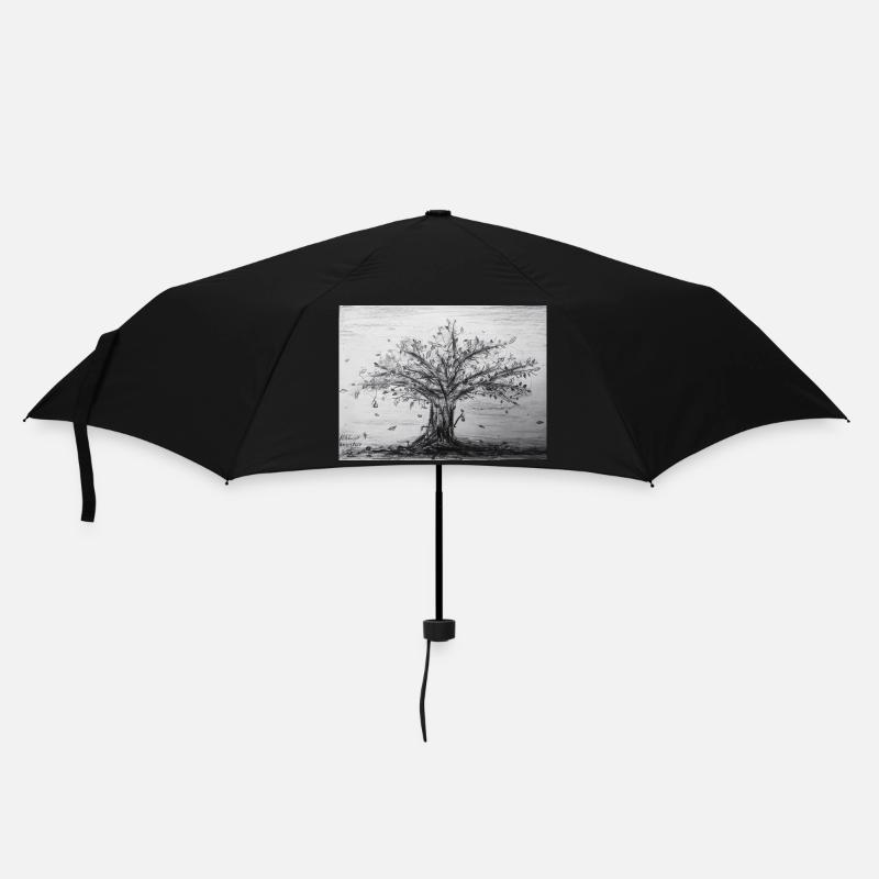 Herbst, Apfelbaum - Regenschirm (klein) - Schwarz
