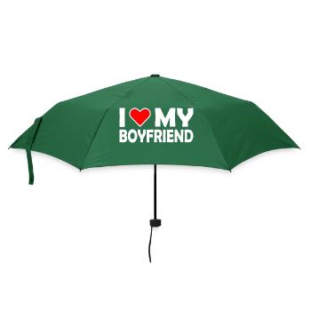 I love my boyfriend - Umbrella (small) - bottlegreen - Front
