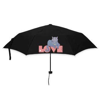 Britische Kurzhaarkatze - Love BKH - Regenschirm (klein) - Schwarz - Vorne