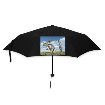 Tyrannosaurus Rex et Styracosaurus - Parapluie standard - noir - Devant