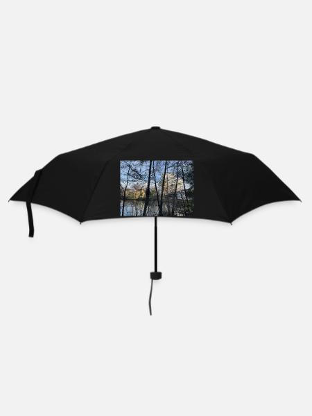 House blue sky trees - Umbrella (small) - black