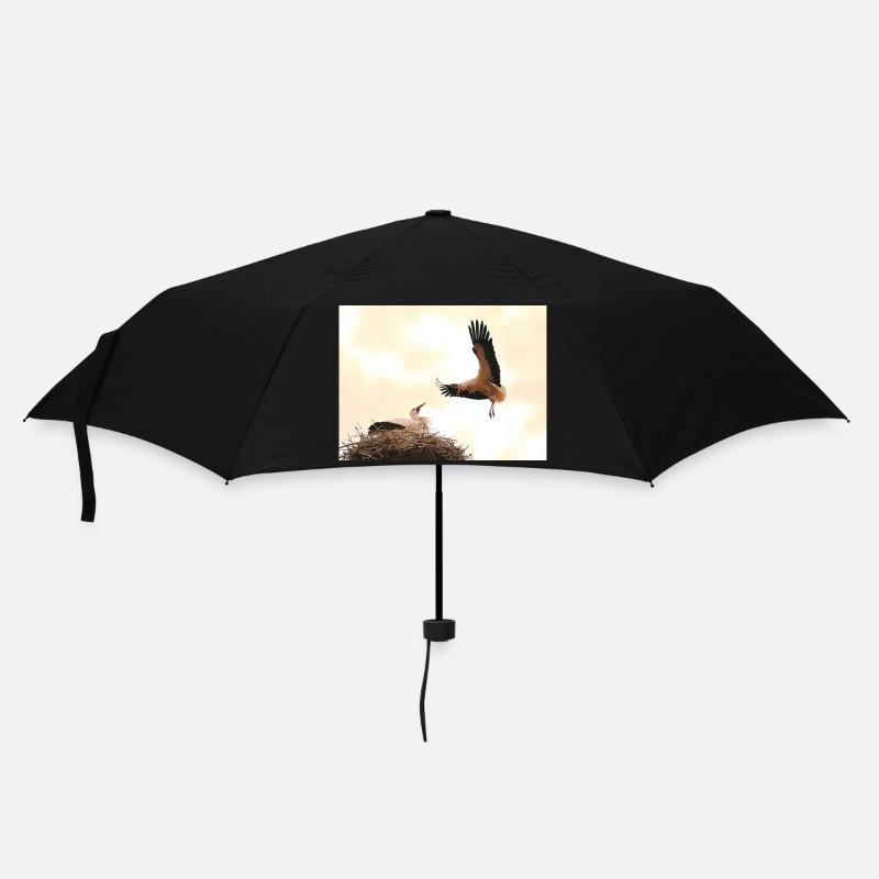 Störche - Regenschirm (klein) - Schwarz