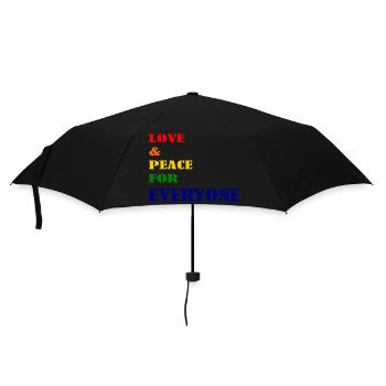 Love and Peace - Regenschirm (klein) - Schwarz - Vorne