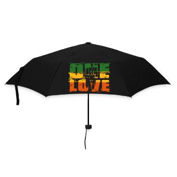 One Love Rastafari Banner - Regenschirm (klein) - Schwarz - Vorne