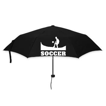 Fußball Soccer - Regenschirm (klein) - Schwarz - Vorne