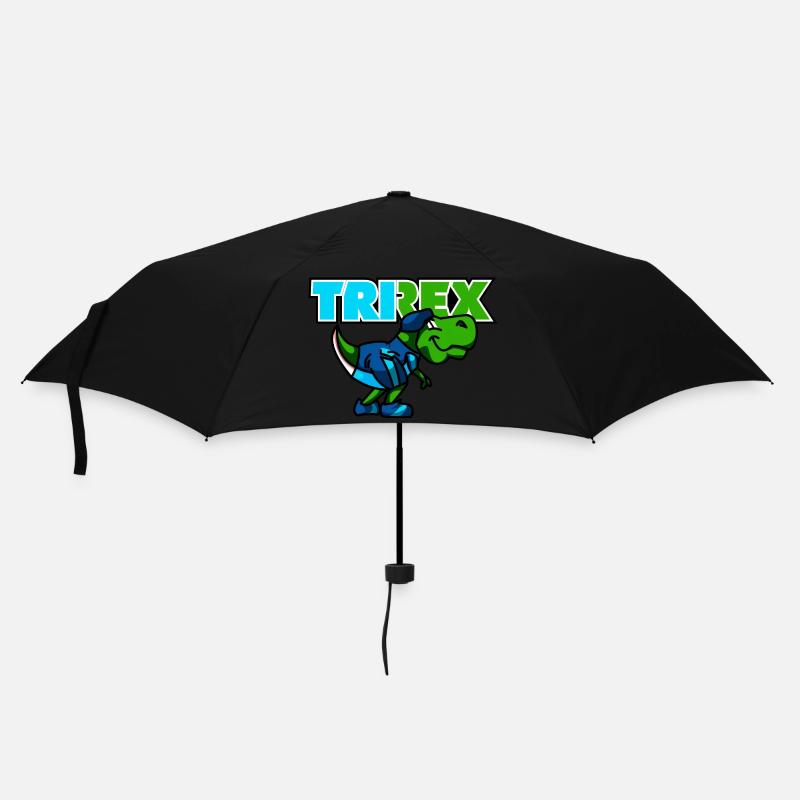 TRI REX ist der Triathlon Dinosaurier - Regenschirm (klein) - Schwarz