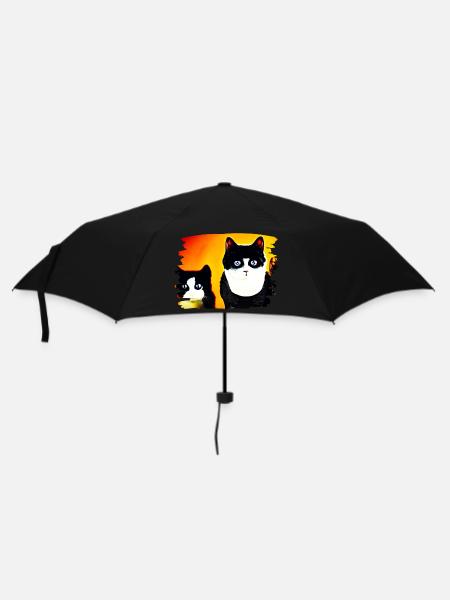 Cat pair - Umbrella (small) - black
