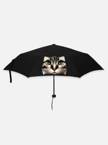 Cat face - Umbrella (small) - black