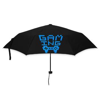 Gamer-Szene-blau - Regenschirm (klein) - Schwarz - Vorne