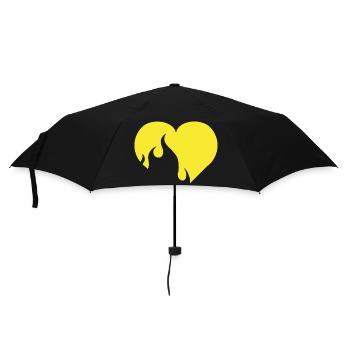 Yellow Heart - Umbrella (small) - black - Front