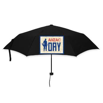 Anzac Day - Umbrella (small) - black - Front