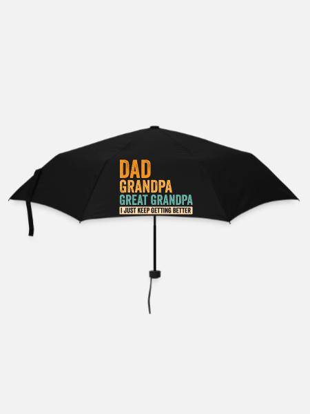 Dad, Grandpa, I JUST KEEP GETTING BETTER - Umbrella (small) - black