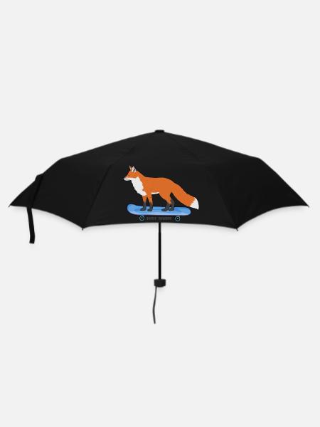 skateboard skater-fuchs sk8 halfpipe skateboarder - Regenschirm (klein) - Schwarz