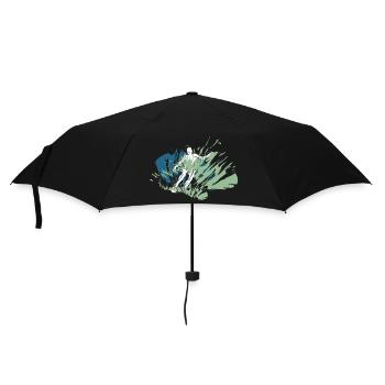 Fußball Cooles Design für echte Fußballspieler - Regenschirm (klein) - Schwarz - Vorne