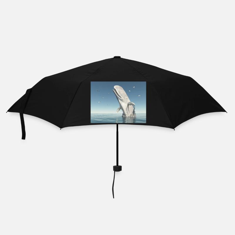 Auftauchender Pottwal und Seemöwen - Regenschirm (klein) - Schwarz