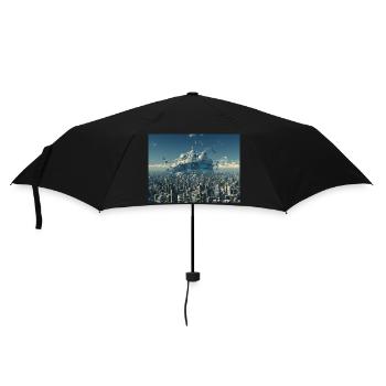 Énorme vaisseau spatial dans une grande ville - Parapluie standard - noir - Devant