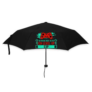 ICH WERDE NICHT ÄLTER, ICH LEVEL UP - Regenschirm (klein) - Schwarz - Vorne