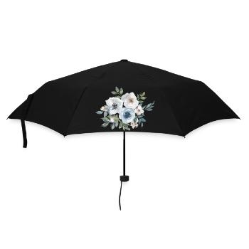 Blumen Rosen Aquarell - Regenschirm (klein) - Schwarz - Vorne