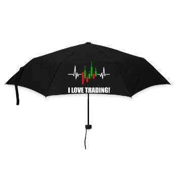 I Love Trading Heartbeat Chart for Day Trader - Umbrella (small) - black - Front
