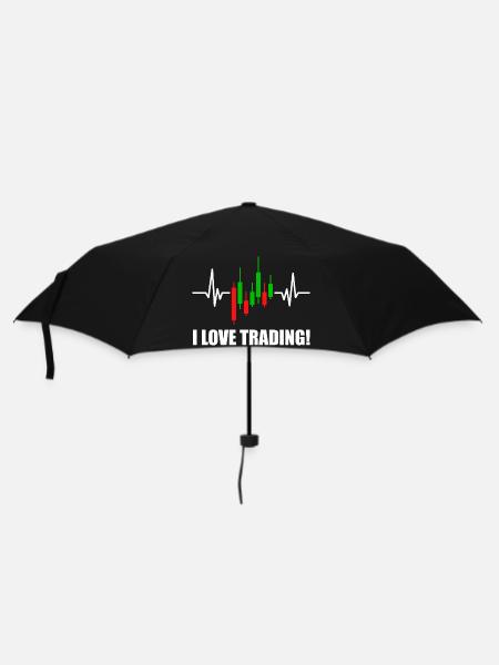 I Love Trading Heartbeat Chart for Day Trader - Regenschirm (klein) - Schwarz