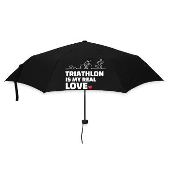 I love triathlon - Umbrella (small) - black - Front